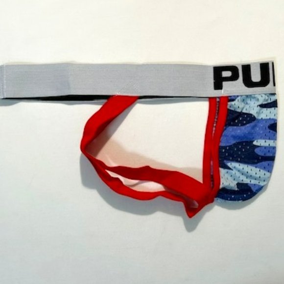 PUMP! Size "M" Camo Mesh Jockstrap - Blue Camo/Red/White/Black (186BCJK) - Picture 7 of 9